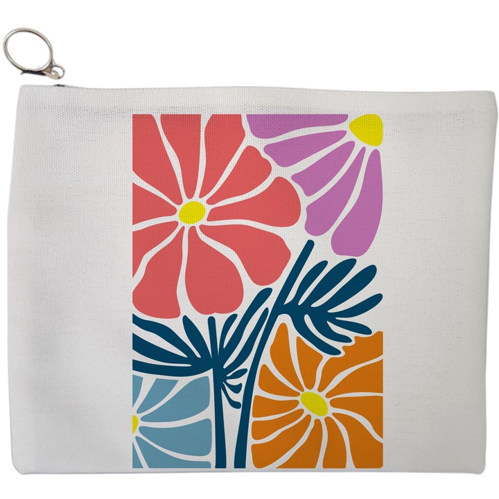 Portfard Cosmetice tip Plic Boho Style 11, 23x18 cm, Alb, BEKZ®