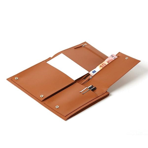 Geanta laptop Lexon Flat, 14", doua compartimente, culoare brown, dimensiuni 37x27x2.5cm