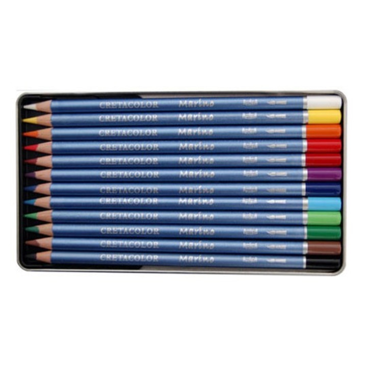 Set 4 x Creion colorat acuarelabil Marino Cretacolor - 3.8 x 7.5 mm - Indigo