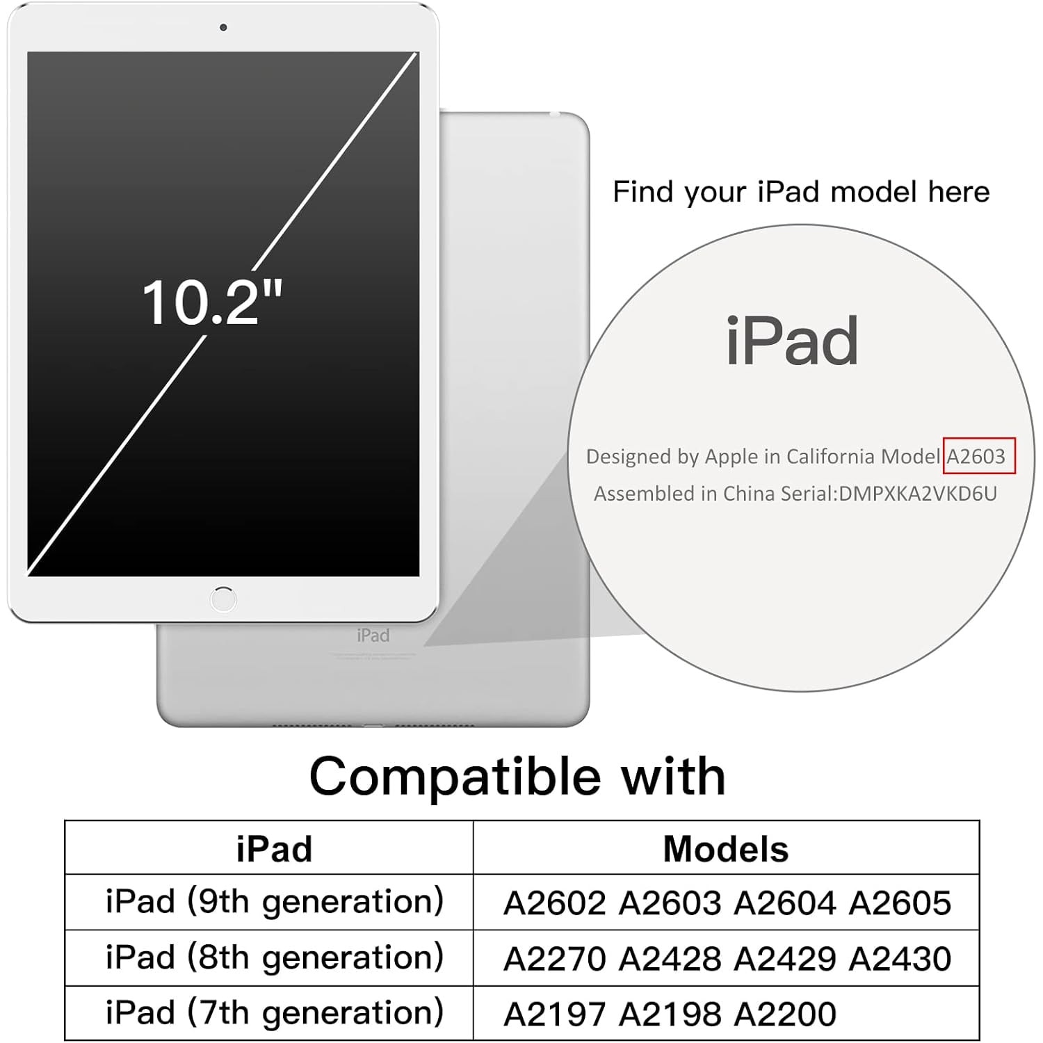 Husa tableta HERUSI iPad 10.2 inch rose gold auto wake sleep