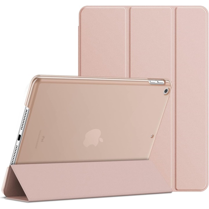 Калъф за iPad 10.2 инча (модел 2021/2020/2019, 9-то/8-мо/7-мо поколение), розов калъф за автоматично събуждане/спиране