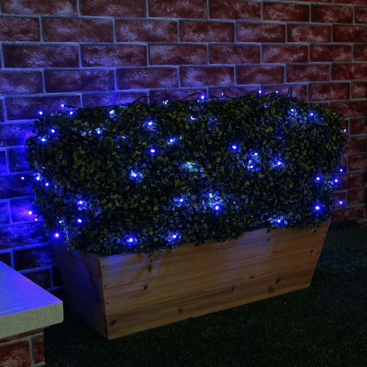 Eredeti - Karácsonyi fényfüzér, 15 m, 150 LED, Lineáris, Kék, 8 fényeffektus, Transzformátor távirányítóval, Összekapcsolható, 3 m hosszabbító mellékelve, Zöld vezeték, Southern Sky