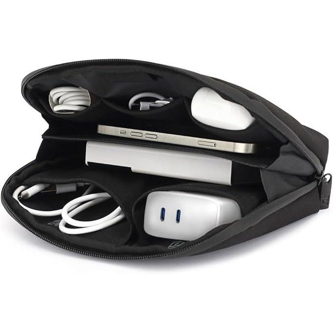 Organizator de calatorie pentru accesorii ACT City, 24 x 5,50 x 14 cm, 7 compartimente, negru