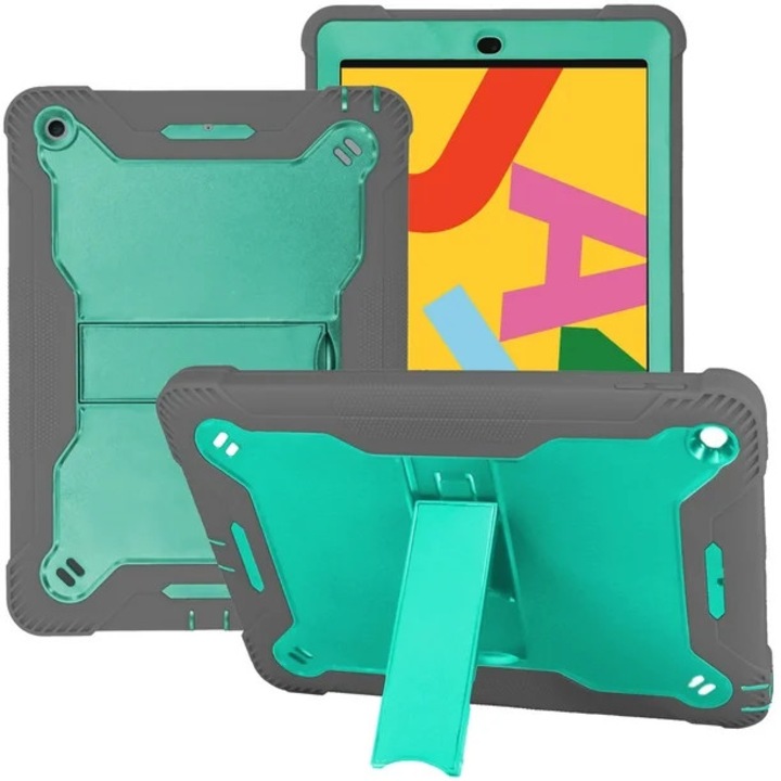 Husa Shockproof Armor pentru Samsung Galaxy Tab S10/S10Fe/S9/S9Fe, 11", Sigloo, stand Built-in, Protectie 360, Verde