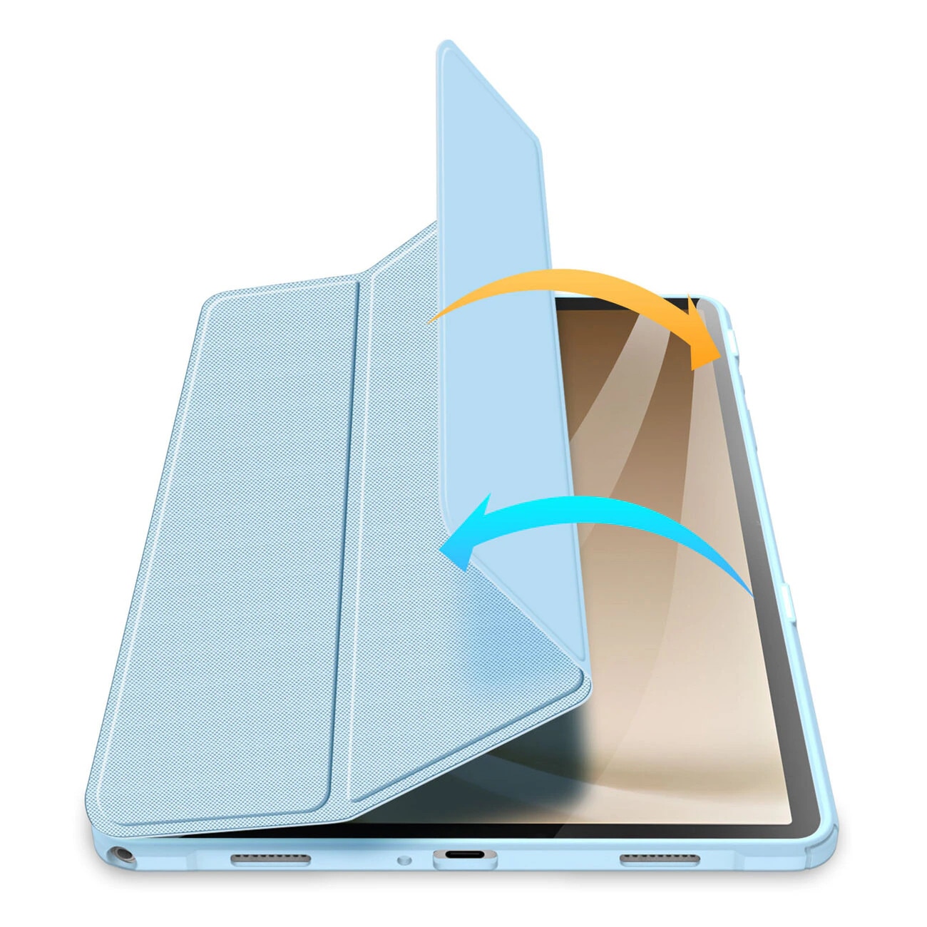 Husa premium pentru Lenovo Tab P11 Gen2, piele artificiala, Sigloo, rezistenta la socuri, albastra, 11.5 inch