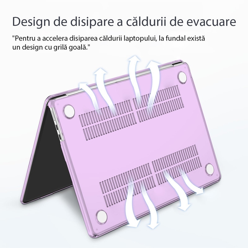 Carcasa Laptop pentru MacBook Pro 16 2025 2024-2021 M4 M3 M2 M1 Pro/Max, compatibila cu A3403 A3186 A2991 A2780 A2485, carcasa de protectie rigida, husa de protectie rezistenta la zgarieturi, violet