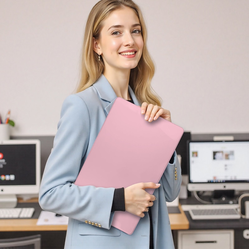Carcasa Laptop pentru MacBook Air 15 inch, versiunea 2025 2024 2023, versiunea M4 A3241 M3 A3114 M2 A2941, carcasa de protectie rigida, carcasa de protectie rezistenta la zgarieturi din cristal, roz