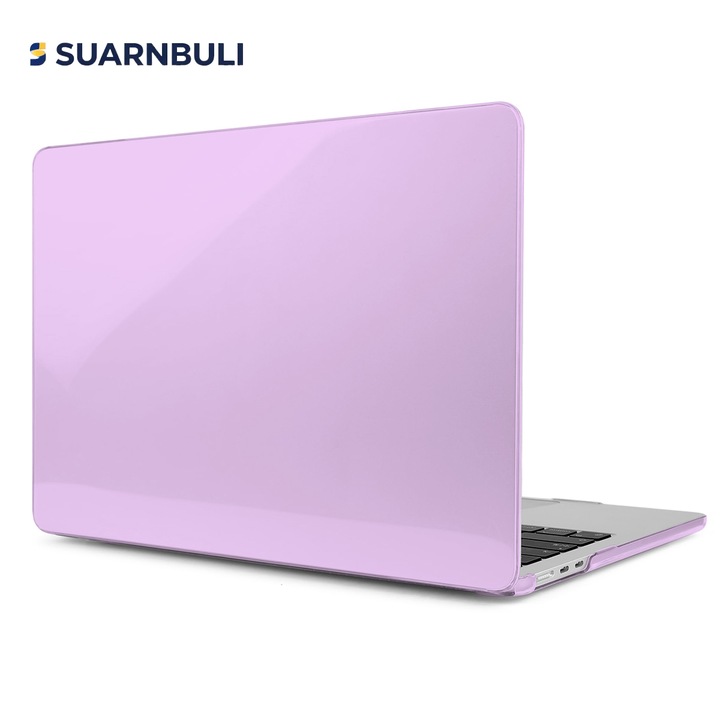 Калъф за MacBook, съвместим с MacBook Pro 13 инча M2 2024 2023 2022-2016 M1 версия A2338 A2289 A2251 A2159 A1989 A1706 A1708, устойчив на надраскване кристален твърд защитен калъф, лилав