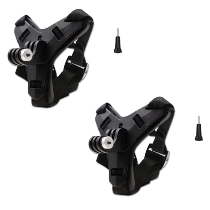 Комплект от 2 стойки за каска за видеокамера, съвместими с GoPro, Hero Black, Insta 360, Session, Xiaomi Yi, SJCAM, GoPro Mount