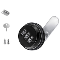 Lacat cu combinatie, instalare rapida, schimbare usoara parola, potrivit pentru sertar, dulap, cutie postala, 25mm, negru