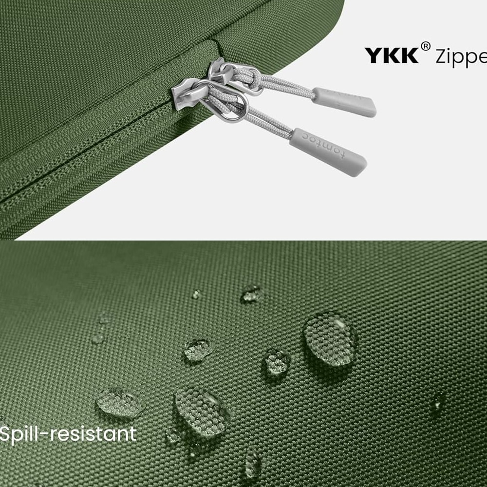 Husa de Protectie 360° pentru Laptop 13/14 Inch, Compatibila cu MacBook Air 13, MacBook Pro M4, M3, M2, M1 (A3403, A3186, A2991, A2780, A2485, A2141, 2019–2024), Surface Laptop 7, Rezistenta la Apa, cu Buzunar pentru Accesorii, Verde