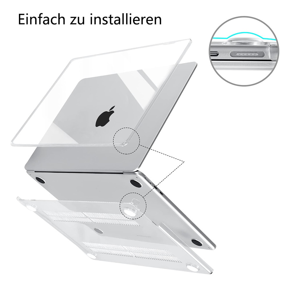 Carcasa de protectie pentru MacBook Air 13 inch, transparenta, roz, 31, 5x22, 5x2cm, set inclus