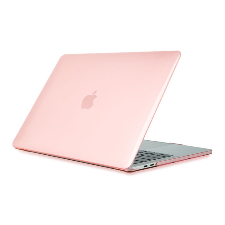 Carcasa de protectie pentru MacBook Air 13 inch, transparenta, roz, 31, 5x22, 5x2cm, set inclus