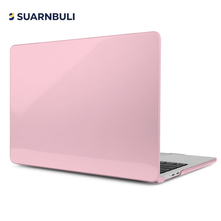 Калъф за MacBook, съвместим с MacBook Pro 13 инча M2 2024 2023 2022-2016 M1 версия A2338 A2289 A2251 A2159 A1989 A1706 A1708, устойчив на надраскване кристален твърд защитен калъф, розов