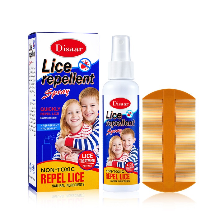 Tratament spray impotriva paduchilor, marime familiala, pentru copii si adulti, spray usor de utilizat, omoara paduchii de cap, ouale, super paduchi la contact, include pieptene pentru paduchi, tratamente multiple. 120 ml