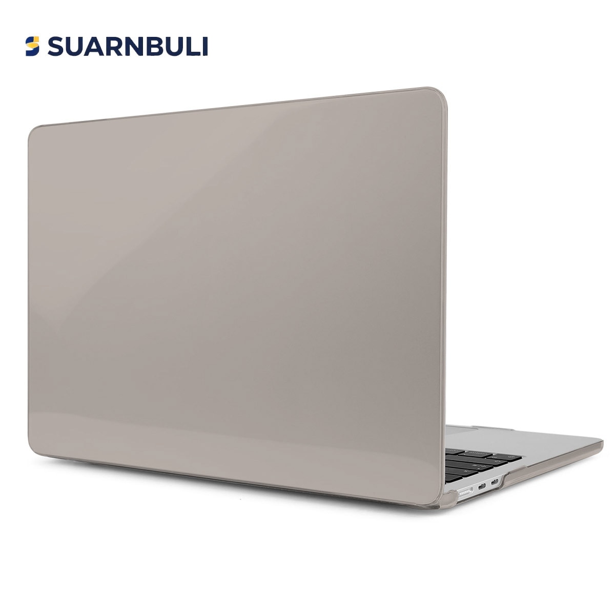 SURANBULI Carcasa Laptop pentru MacBook Air 13 inch (2025, 2024, 2023, 2022) versiunea M4 A3240, M3 A3113, M2 A2681, carcasa de protectie rigida din cristal, compatibila cu MacBook Air 13,6 inch, gri