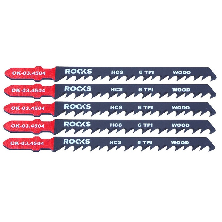 Brzeszczot pentru feronerie ROOKS, tip T, 6 TPI x 100 mm, set 5 buc.