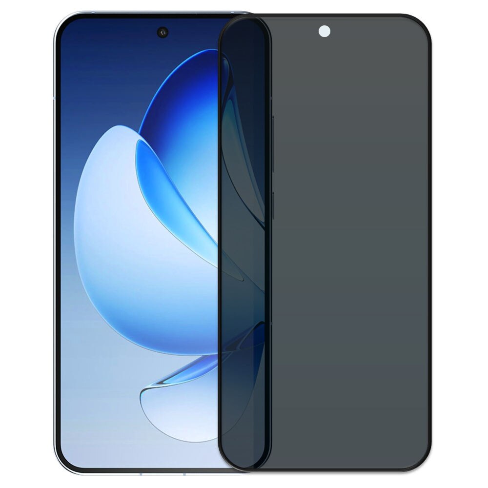 Folie din sticla securizata pentru Oppo Reno 13, HAMSTERBOX Privacy Shield, Protectie completa ecran, Full face, Aplicare rapida, Case Friendly, Negru