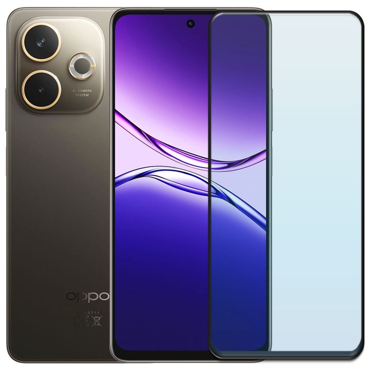 Folie din sticla securizata pentru Oppo A5 Pro (4G / 5G), HAMSTERBOX Glass Shield, Protectie completa ecran, Full face, Aplicare rapida, Case Friendly, Transparenta