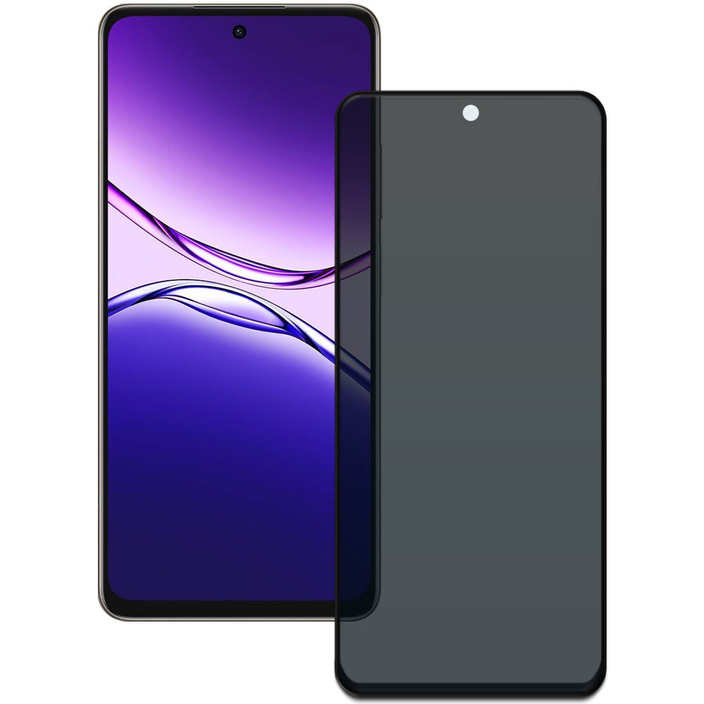 Folie din sticla securizata pentru Oppo A5 Pro (4G / 5G), HAMSTERBOX Privacy Shield, Protectie completa ecran, Full face, Aplicare rapida, Case Friendly, Negru