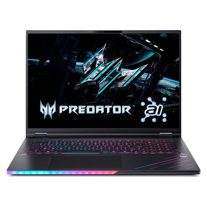 Acer Predator Helios 18 AI PH18-73-90KW NH.QVYEX.004 laptop, 18 hüvelykes 2560 x 1600, Intel Core Ultra 9 275HX 24 C / 24 T, 2.7 GHz - 5.4 GHz, 40 MB gyorsítótár, 28 W, 64 GB DDR5, 2 TB SSD, Nvidia GeForce RTX 5080, Windows 11 Pro, Fekete
