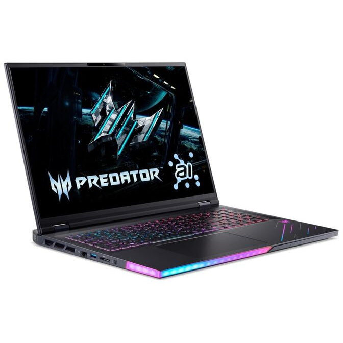 Gaming 18" Predator Helios 18 AI PH18-73, WQXGA Mini LED 250Hz, Procesor Intel Core Ultra 9 275HX (36M Cache, up to 5.40 GHz), 32GB DDR5, 2TB SSD, GeForce RTX 5080 16GB, Win 11 Pro, Abyssal Black