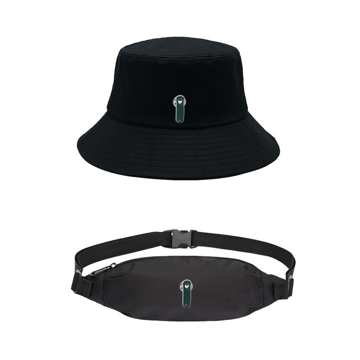 Set caciula si geanta crossbody, negru, 56-58 cm, poliester