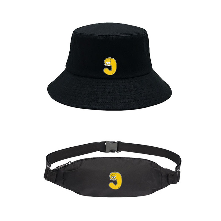 Set Caciula si Geanta Crossbody, Negru, 56-58 CM