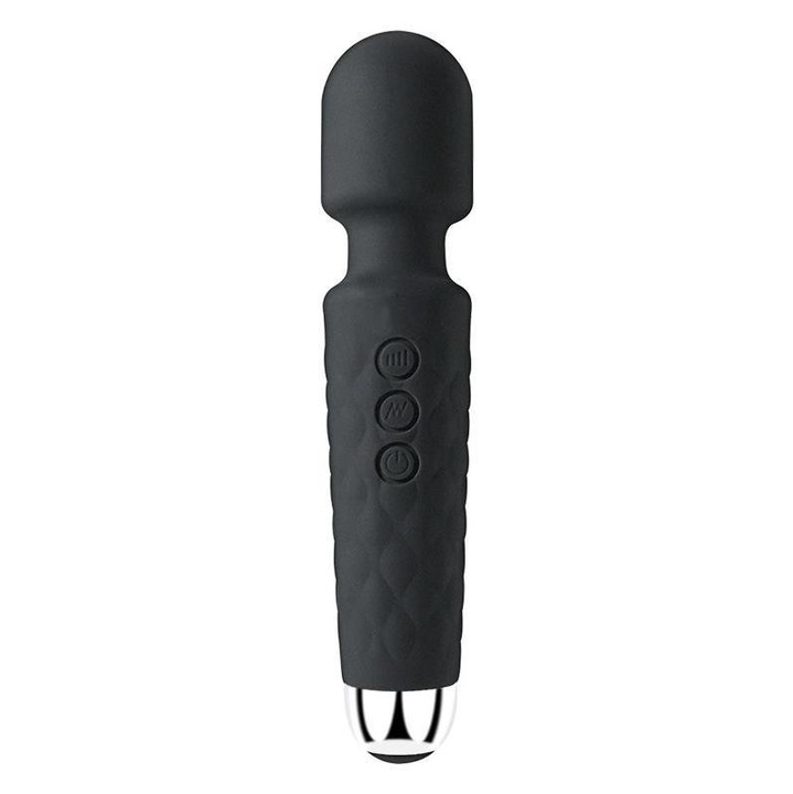 Vibrátor-stimulátor, állítható sebesség, 20 vibrációs program, 8 sebességfokozat, orvosi szilikon, intenzív stimuláció, USB töltés, rugalmas és vízálló, fekete