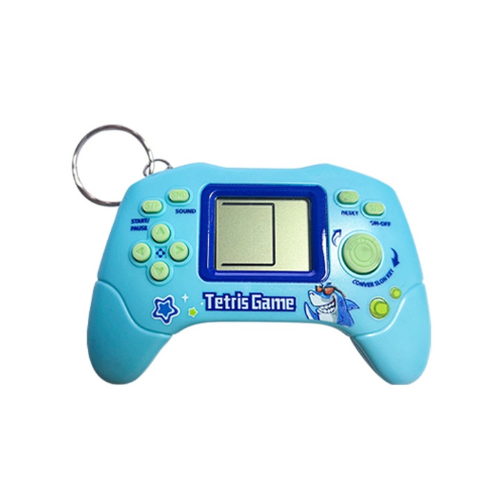 Tetris hordozható konzol - retró játék fogantyúval, mini játék gyerekeknek, aranyos ajándék, kulcstartó és kék: változatos, kompakt és hordozható kialakítás