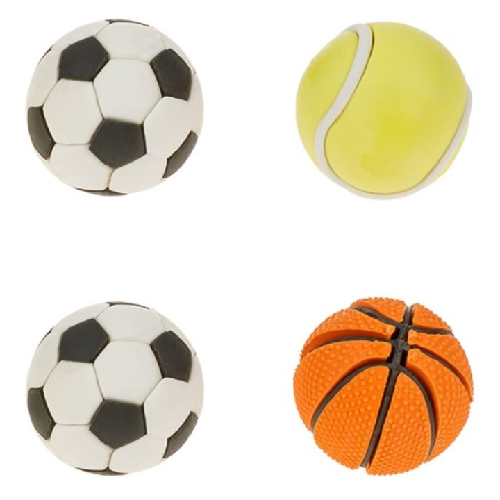 Set 4 Set Radiere 3D, Model Minge, Diametru 2.5cm, Multicolor