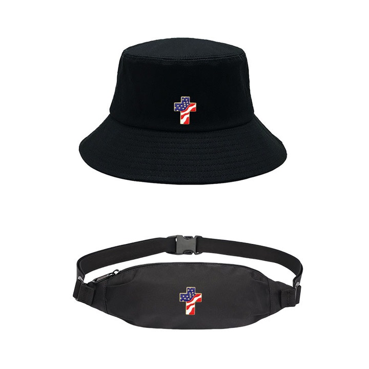 Set caciula si geanta crossbody, negru, 56-58 cm, poliester