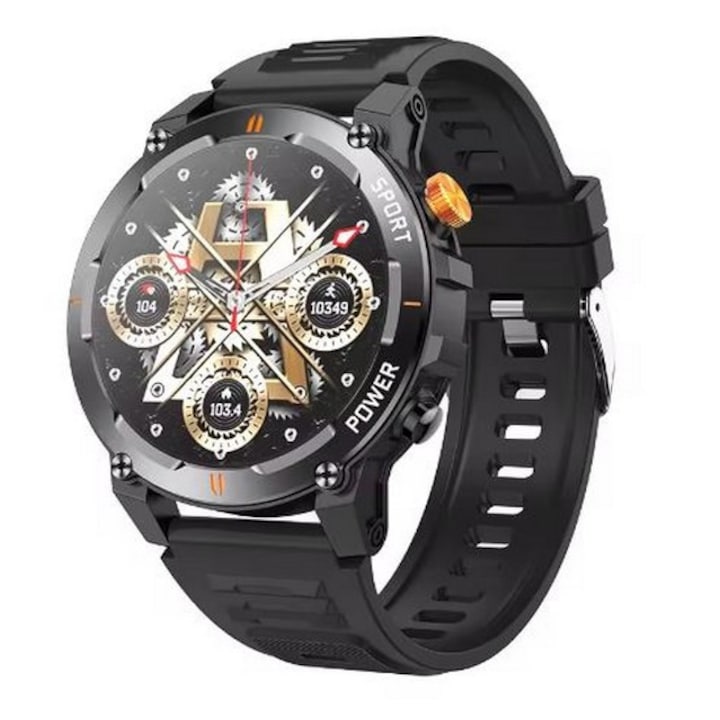 Ceas inteligent SkyTechs® j300 apeluri Bluetooth ecran 1.52" lanterna ritm cardiac, tensiune arteriala, oxigen din sange, somn, functii de memento a informatiilor despre vreme si retelele sociale