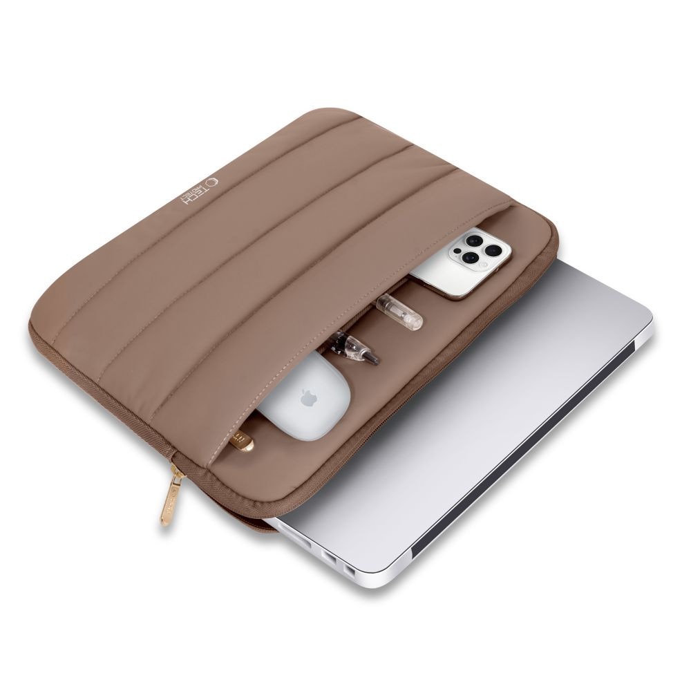 Husa TECH-PROTECT Fluffy compatibila cu laptop 13/14 inch Walnut