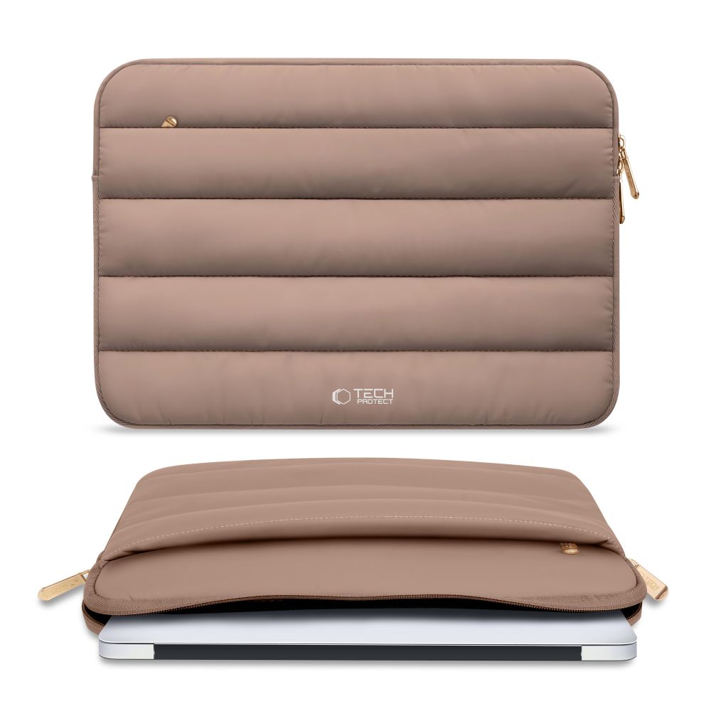 Husa TECH-PROTECT Fluffy compatibila cu laptop 13/14 inch Walnut