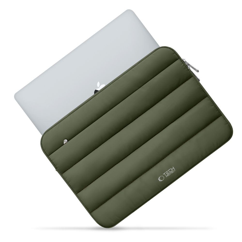Husa TECH-PROTECT Fluffy compatibila cu laptop 15/16 inch Army Green