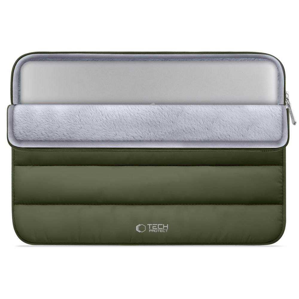 Husa TECH-PROTECT Fluffy compatibila cu laptop 15/16 inch Army Green