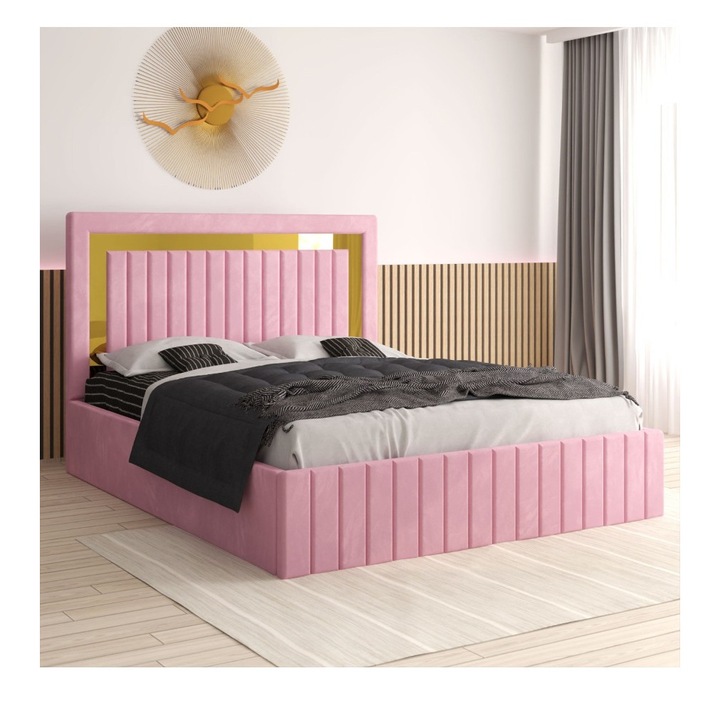 Pat Tapitat Ianis Roz + Saltea Lux Ortopedica