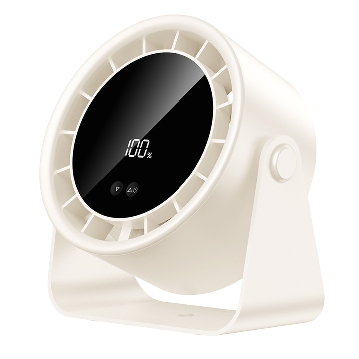 Ventilator, 100 de viteze reglabile, anulare zgomot, incarcare tip C, control tactil, ecran digital inteligent, 211x165x128mm, alb