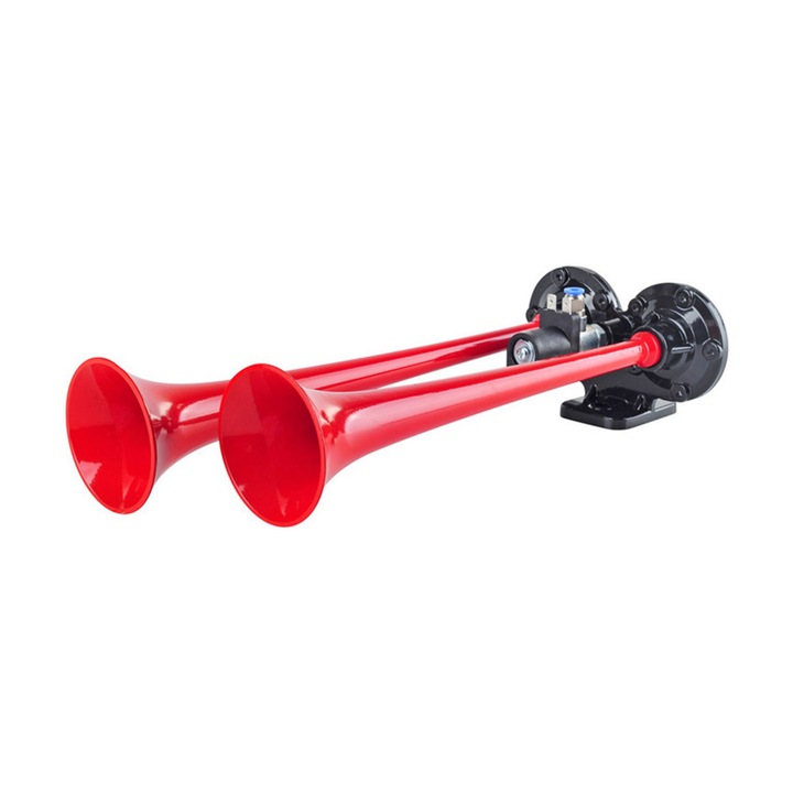 Piros kürt 2 kürttel, teherautóhoz, 24V, 1A
