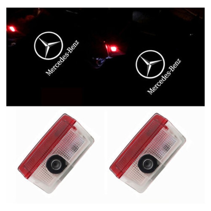 Set 2 lampi proiector HERUSI pentru usi Mercedes Benz multicolor