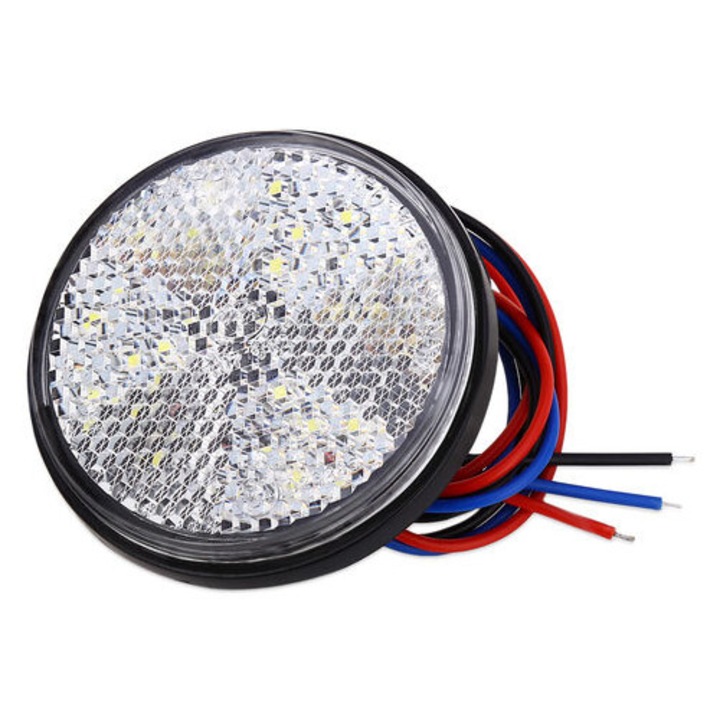 Kerek LED lámpák, HERUSI, strapabíró, fehér, 12V, 2 db, 24 LED, 10x10cm