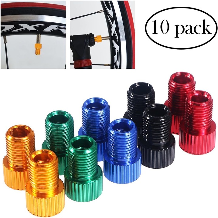 Set adaptor supape bicicleta, pentru pompare cu compresor, usor de instalat