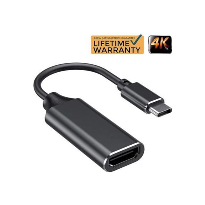 Adaptor USB C la HDMI HERUSI 4K 30Hz aluminiu compact