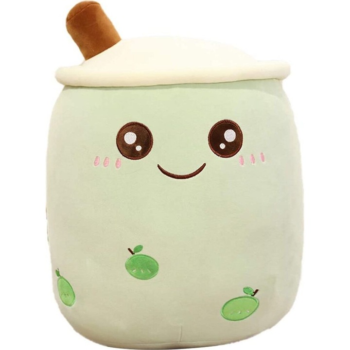 Jucarie de plus HERUSI Boba Milk Tea, multicolor, 35cm