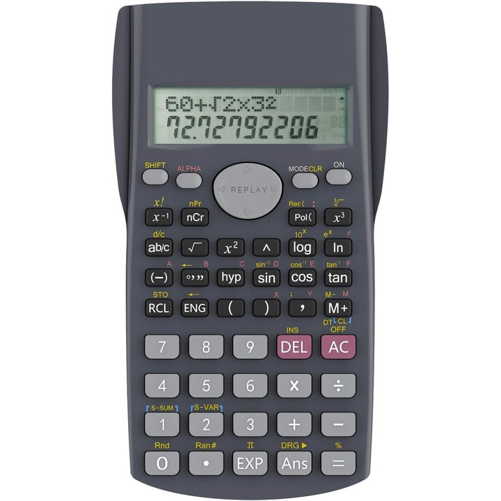 Calculator de birou 2-linii multifunctional, 240 functii, protectie, multicolor