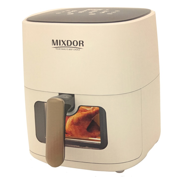 RAF MAF-604 forrólevegős fritőz 1500W, 6,5L, 8 program, betekintő ablak, időzítő, tejszín