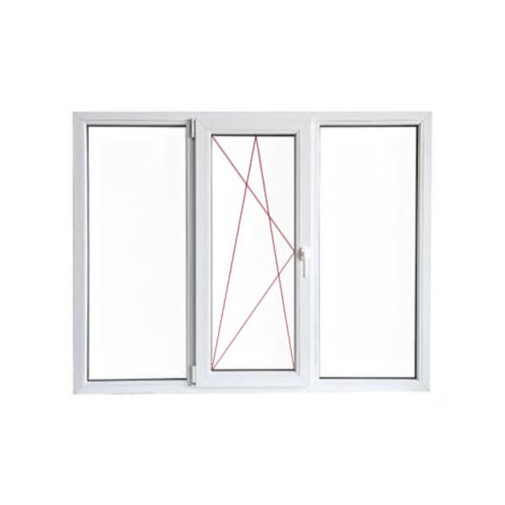 Fereastra PVC termopan Klass, 6 camere izolare, 2200x1200 mm, alba, deschidere oscilobatanta stanga