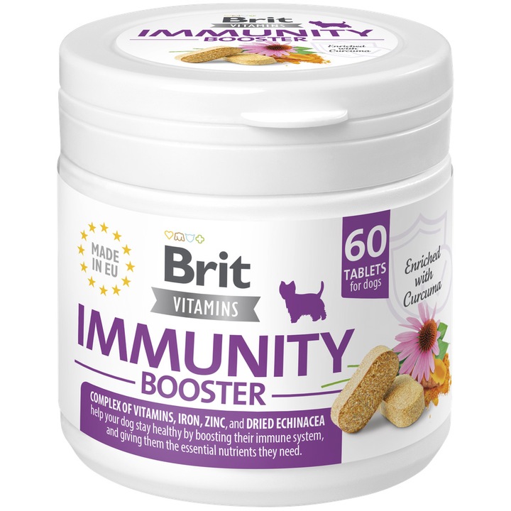 Brit Vitamins Immunity Booster kiegészítő kutyáknak, 60 tabletta, 120 g