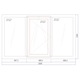 Fereastra Bastion, PVC cu geam termopan, profil 5 camere, 3 canate, alb, deschidere oscilobatanta pe partea stanga, 2000x1200 mm
